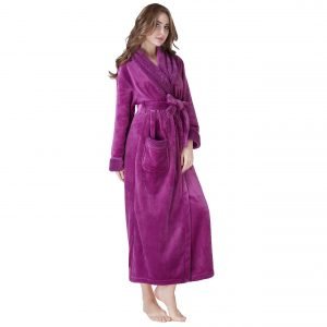 Richie House Womens Plush Soft Warm Fleece Bathrobe Robe